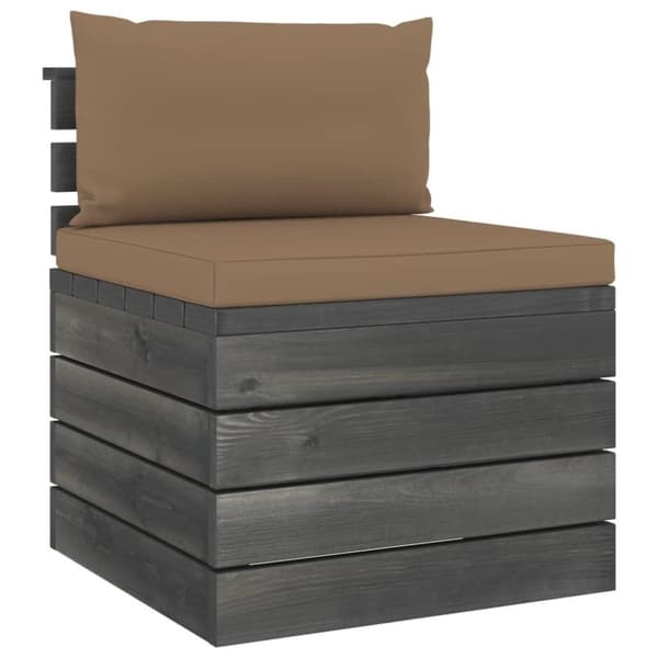 vidaXL Pallsoffa med dynor 2 delar massiv furu