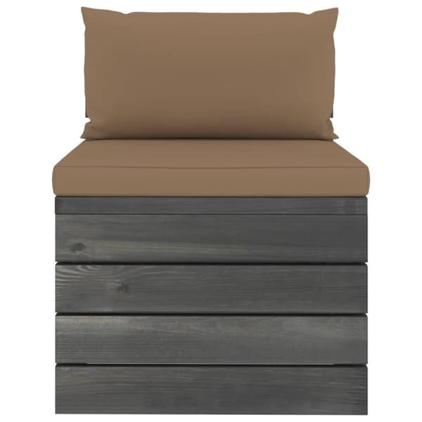 vidaXL Pallsoffa med dynor 2 delar massiv furu