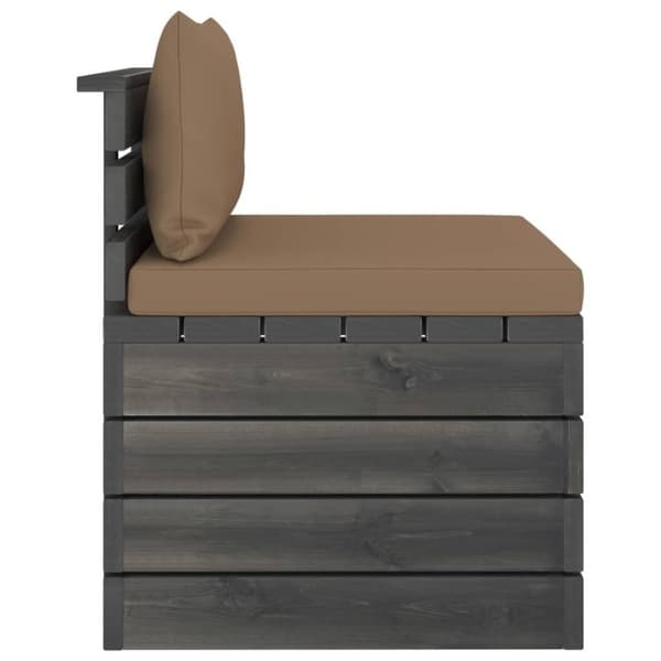 vidaXL Pallsoffa med dynor 2 delar massiv furu