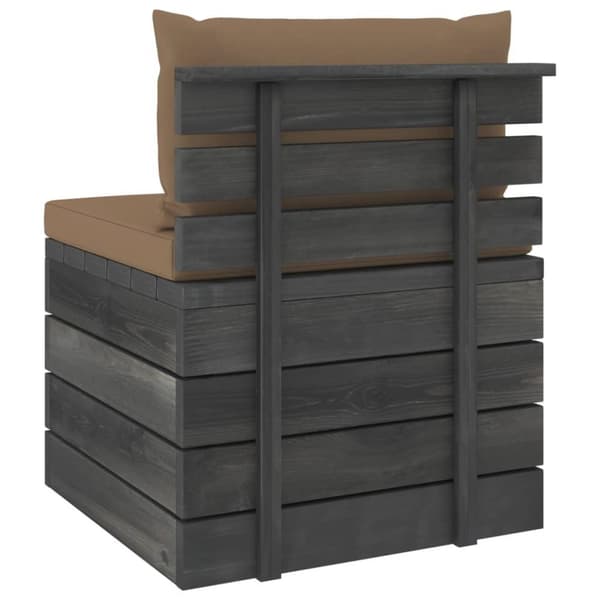 vidaXL Pallsoffa med dynor 2 delar massiv furu