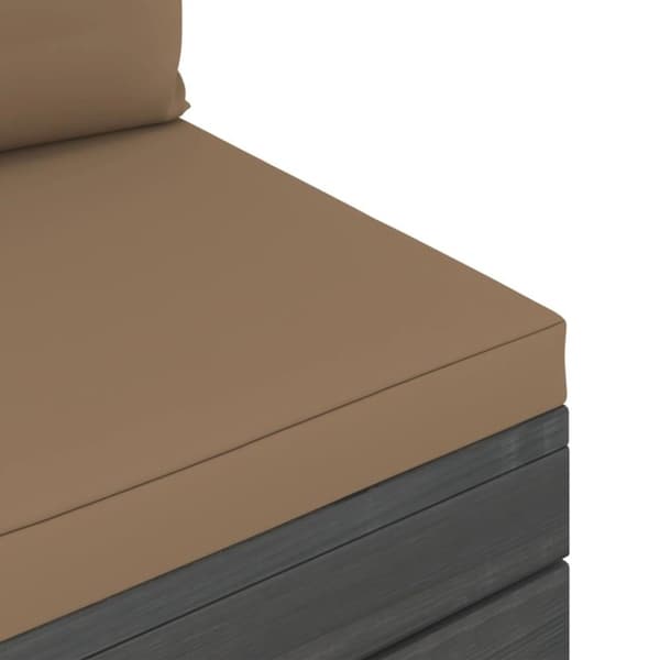 vidaXL Pallsoffa med dynor 2 delar massiv furu