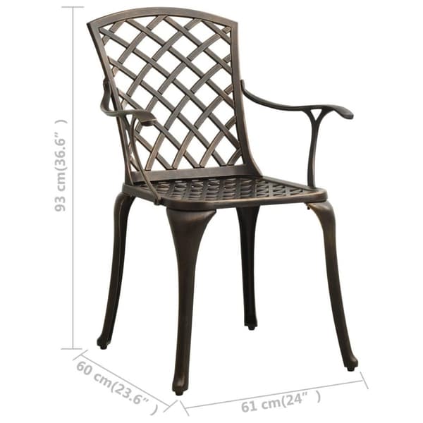 vidaXL Bistrosett 3 deler støpt aluminium bronse