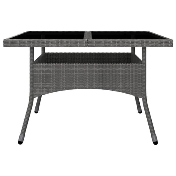 vidaXL Matgrupp för trädgården 9 delar konstrotting och glas grå