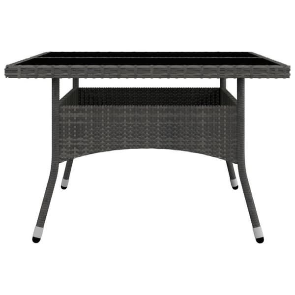 vidaXL Matgrupp för trädgården 9 delar konstrotting och glas grå
