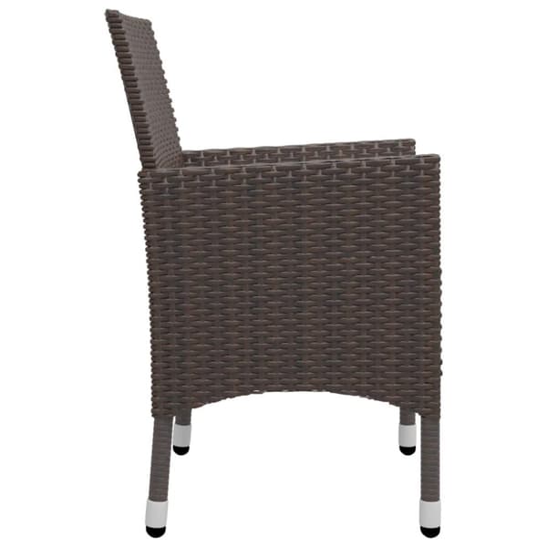 vidaXL spisebordssæt til haven 9 dele polyrattan og glas brun