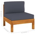 Miniatyrbillede 11 af 11: vidaXL 4-personers havesofa med mørkegrå hynder akacietræ