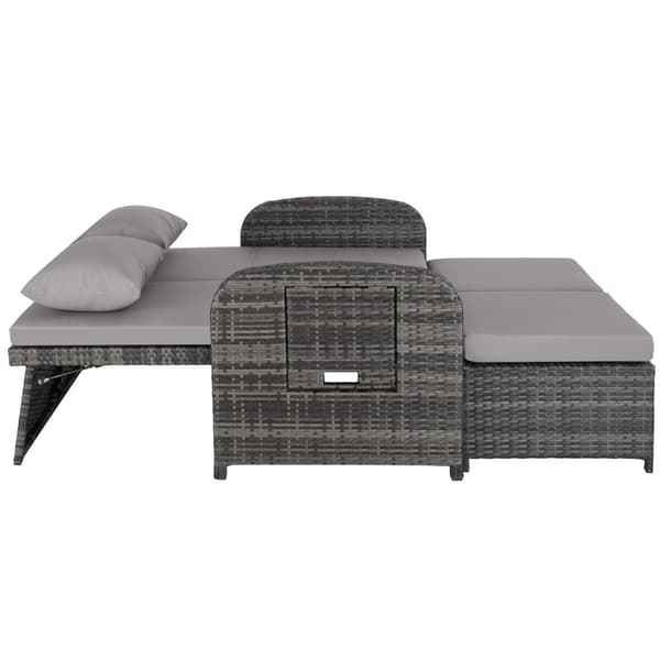 Polyrattan havesofa Kreta med overtræk - grå