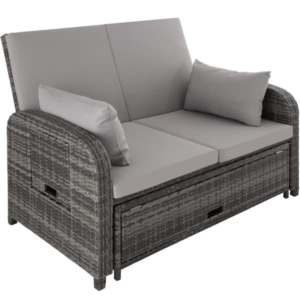 Polyrattan havesofa Kreta med overtræk - grå