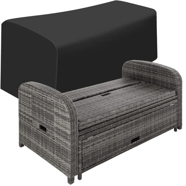 Polyrattan havesofa Kreta med overtræk - grå