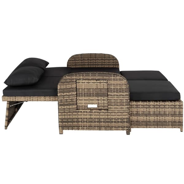 Polyrattan havesofa Kreta med overtræk - natur