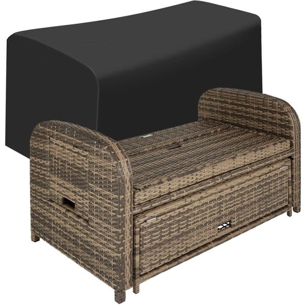 Polyrattan havesofa Kreta med overtræk - natur