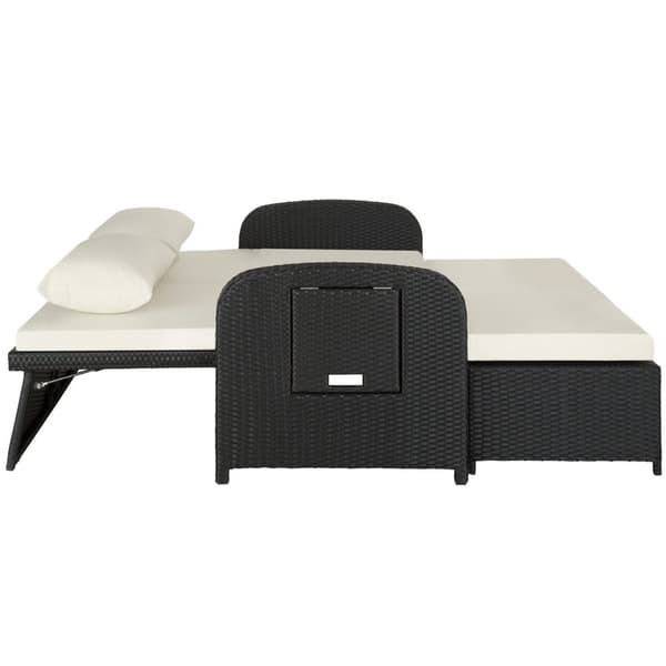Polyrattan havesofa Kreta med overtræk - sort