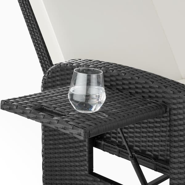 Polyrattan havesofa Kreta med overtræk - sort