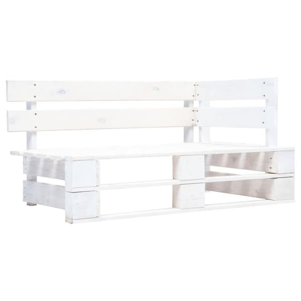 vidaXL Pallsoffa 2-sits med dynor vit impregnerad furu