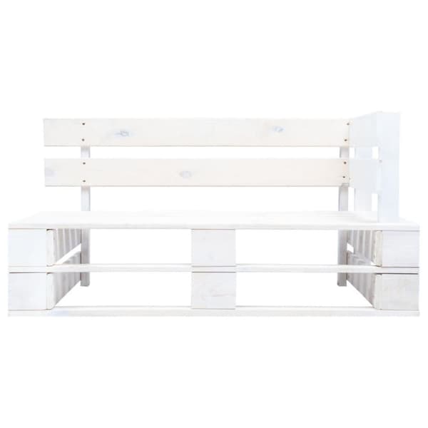 vidaXL Pallsoffa 2-sits med dynor vit impregnerad furu