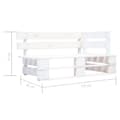 Miniatyrbild 6 av 9: vidaXL Pallsoffa 2-sits med dynor vit impregnerad furu
