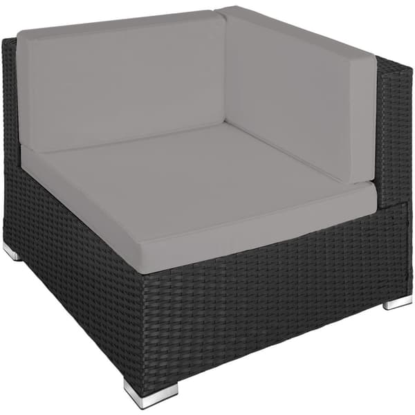 Polyrattan loungesæt Venedig - sort/grå