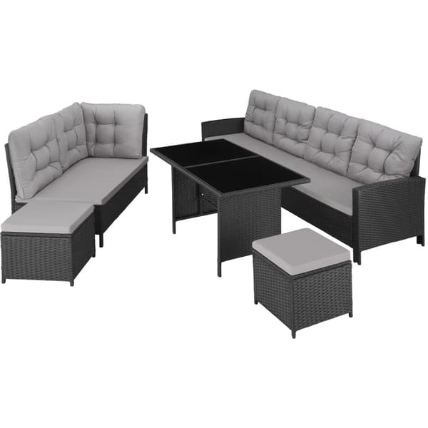 Polyrattan havemøbelsæt Barletta - sort