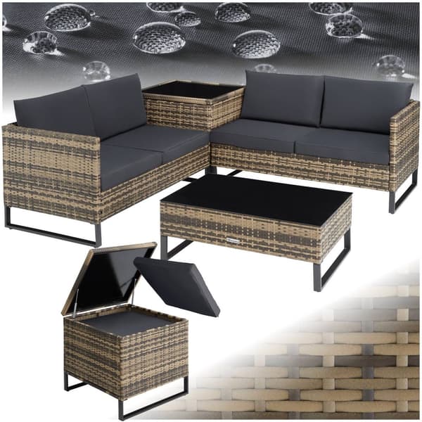 Polyrattan loungesæt Ostuni - natur
