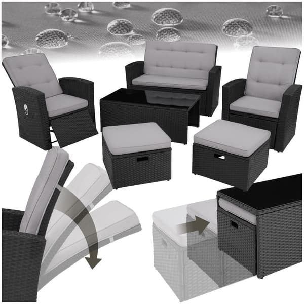 Polyrattan loungesæt Bari - sort