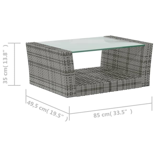 vidaXL loungesæt til haven 16 dele med hynder polyrattan grå