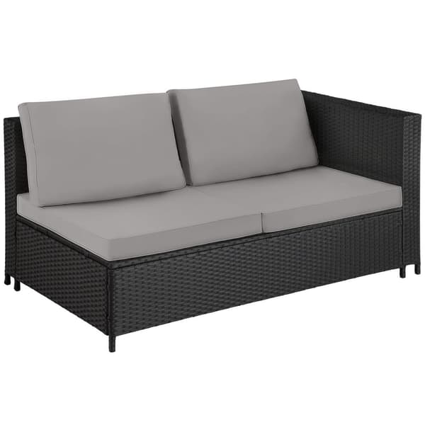 Loungesæt polyrattan Siena - sort/grå