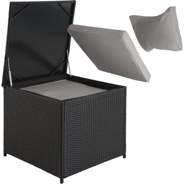 Loungesæt polyrattan Siena - sort/grå