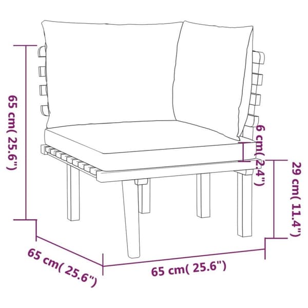vidaXL Loungegrupp för trädgården med dynor 3 delar massivt akaciaträ