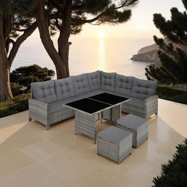 Polyrattan havemøbelsæt Barletta - grå/beige