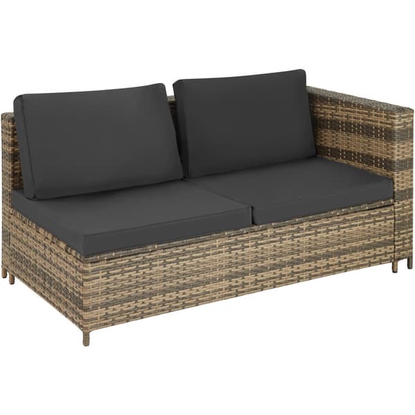 Loungesæt polyrattan Siena - natur/mørkegrå