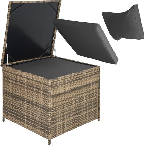 Loungesæt polyrattan Siena - natur/mørkegrå