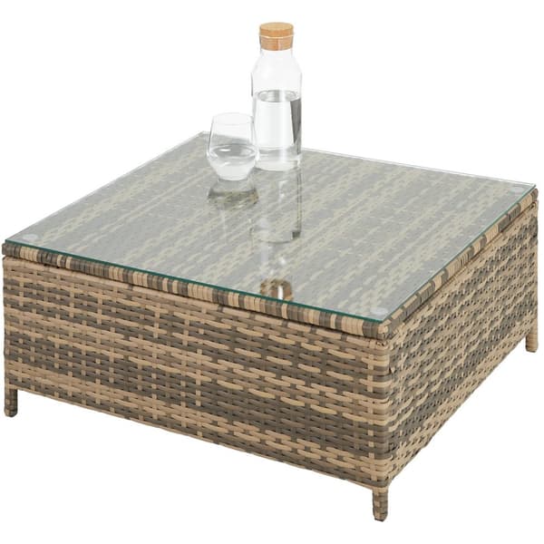 Loungesæt polyrattan Siena - natur/mørkegrå