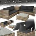 Miniatyrbillede 1 af 9: Loungesæt polyrattan Siena - natur/mørkegrå