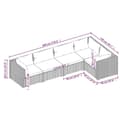 Miniatyrbillede 5 af 9: vidaXL loungesæt til haven 5 dele med hynder polyrattan grå