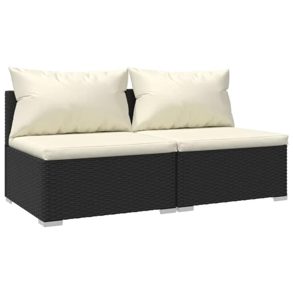 vidaXL loungesæt til haven 2 dele med hynder polyrattan sort