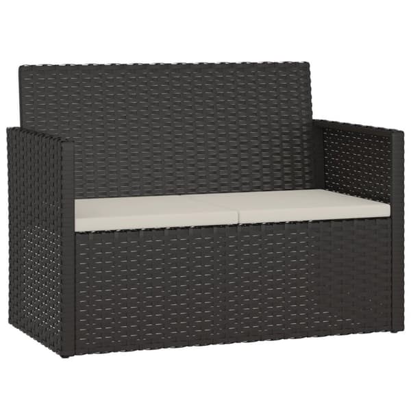 vidaXL udendørs loungesæt 4 dele med hynder polyrattan sort