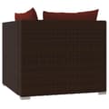 Miniatyrbild 7 av 10: vidaXL Soffa 2-sits med dynor konstrotting brun