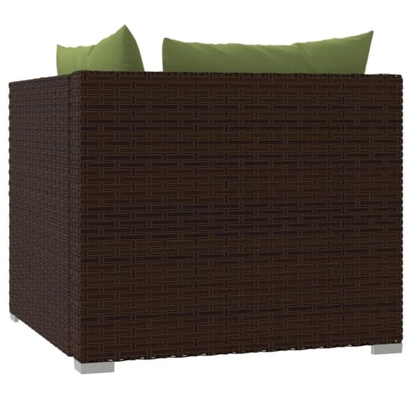 vidaXL Soffa 2-sits med dynor konstrotting brun