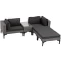 Miniatyrbillede 4 af 11: Polyrattan loungesæt Bellaria med aluminiumsramme - grå