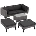 Miniatyrbillede 5 af 11: Polyrattan loungesæt Bellaria med aluminiumsramme - grå