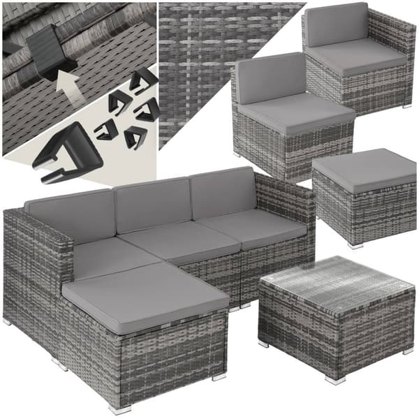Polyrattan loungesæt Lignano - grå