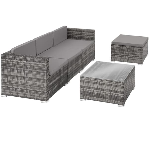 Polyrattan loungesæt Lignano - grå