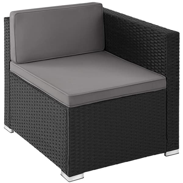 Polyrattan loungesæt Lignano med 2 lænestole - sort