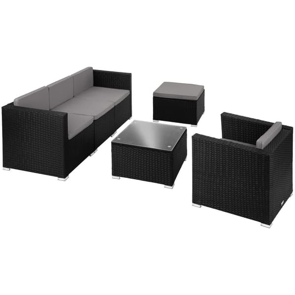 Polyrattan loungesæt Lignano - sort