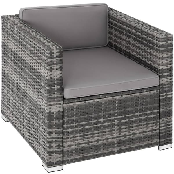 Polyrattan loungesæt Lignano med 2 lænestole - grå