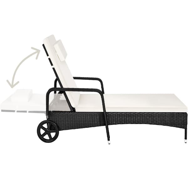 Polyrattan solseng - sort/beige