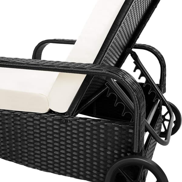 Polyrattan solseng - sort/beige