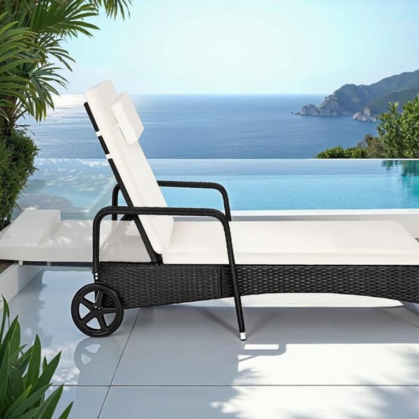 Polyrattan solseng - sort/beige