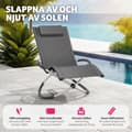 Miniatyrbild 3 av 11: Solstol Paulina, ergonomisk gungstol för utomhusbruk, hopfällbar - grå