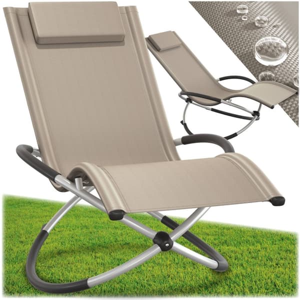 Solstol Paulina, ergonomisk gungstol för utomhusbruk, hopfällbar - beige